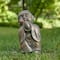 Glitzhome® 16.5" Faux Bronze Little Buddha Monk Garden Statue